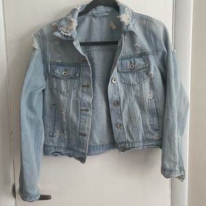Women’s distressed jean jacket